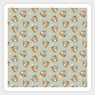 Cute Robin winter pattern Sticker